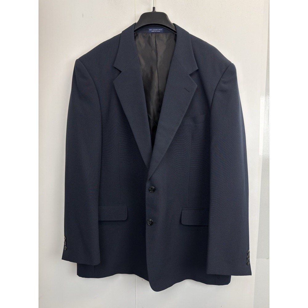 John Blair Sport Coat Blazer Men's 46L Navy Blue Blazer Suite Jacket Two Button